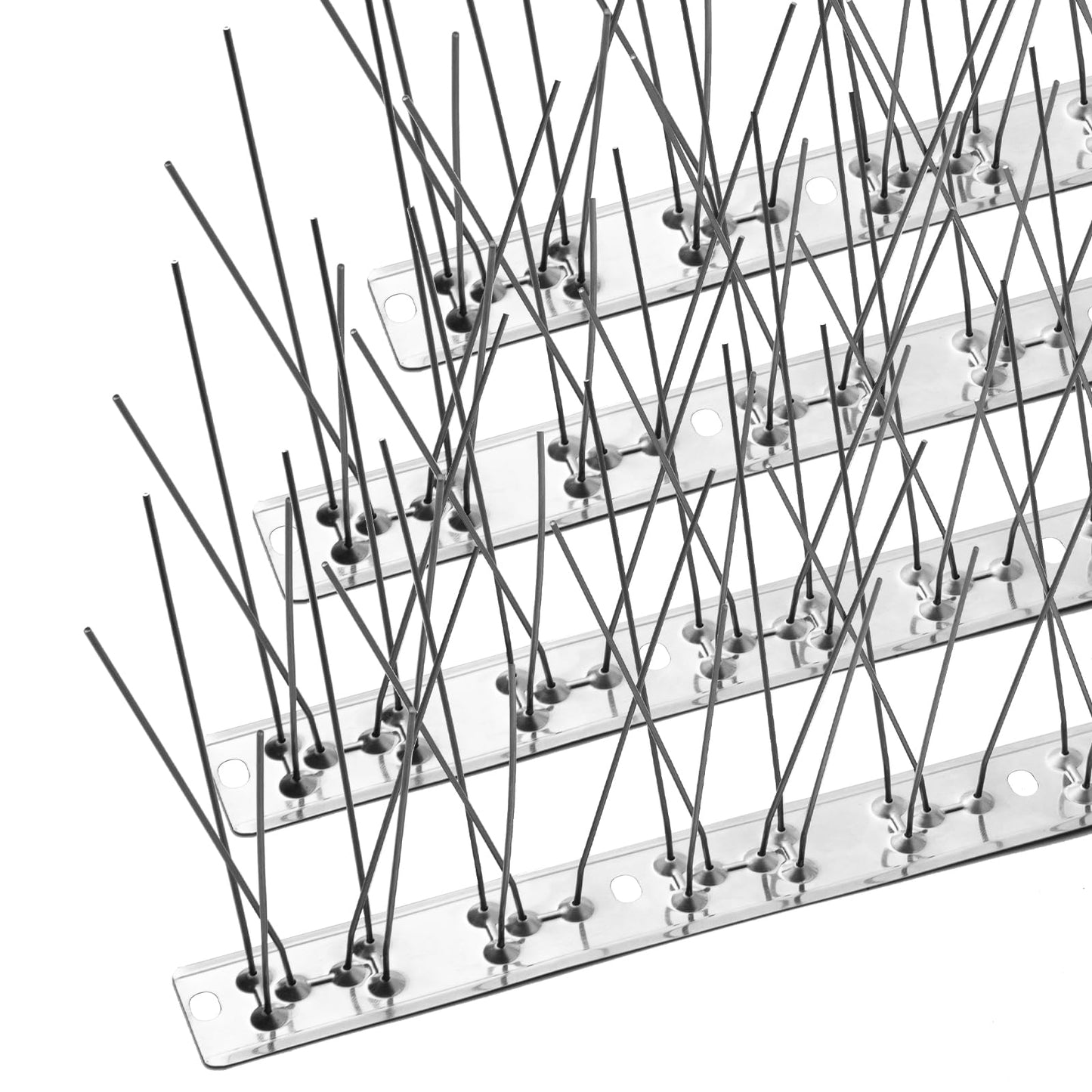 OFFO Bird Spikes with Stainless Steel Base, Durable Bird Repellent Spikes Arrow Pigeon Spikes Fence Kit for Deterring Small Bird, Crows and Woodpeckers, Covers 3.4 Feet(1.04m)