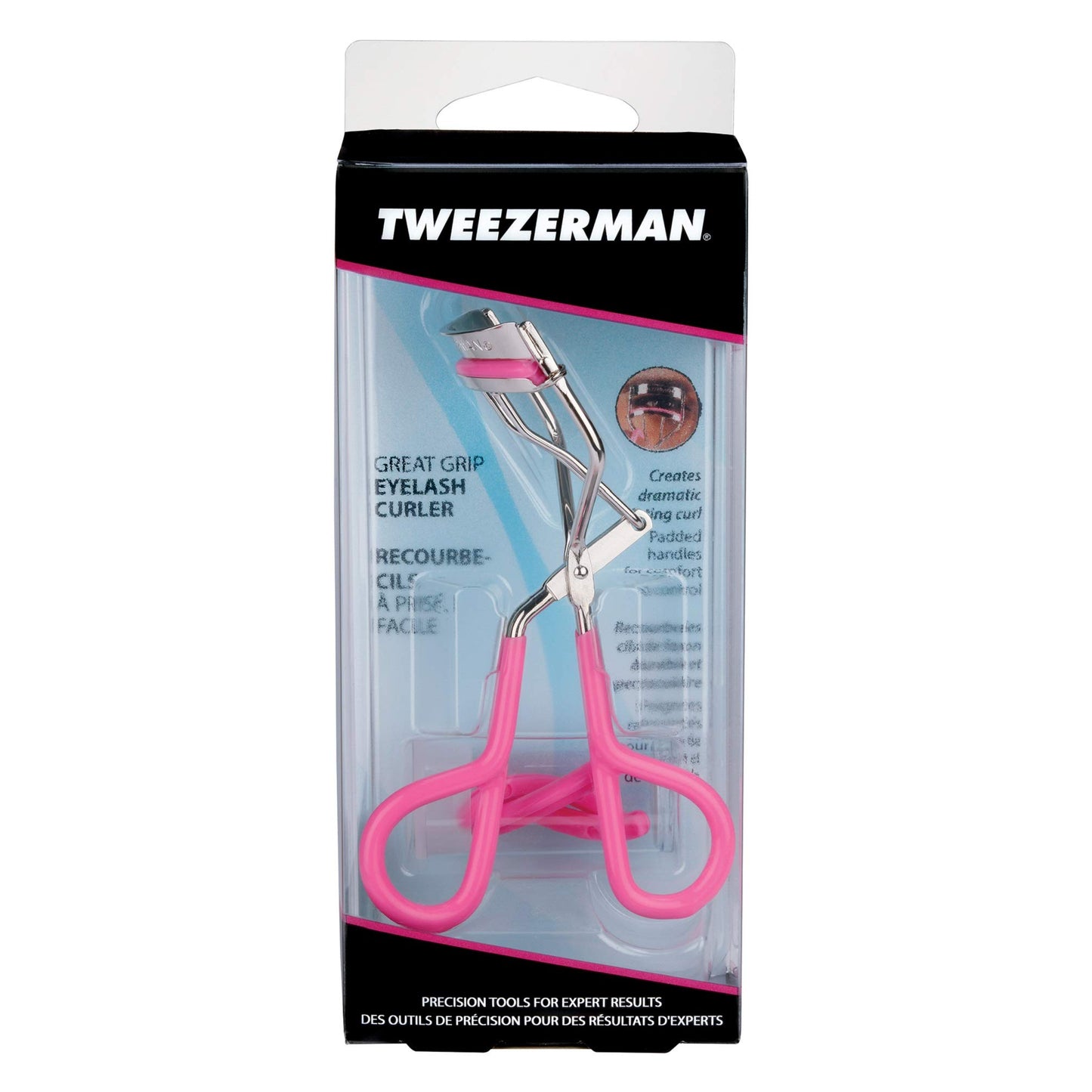 TWEEZERMAN Neon Great Grip Eyelash Curler, Pink, 0.3 Ounce Tweezerman