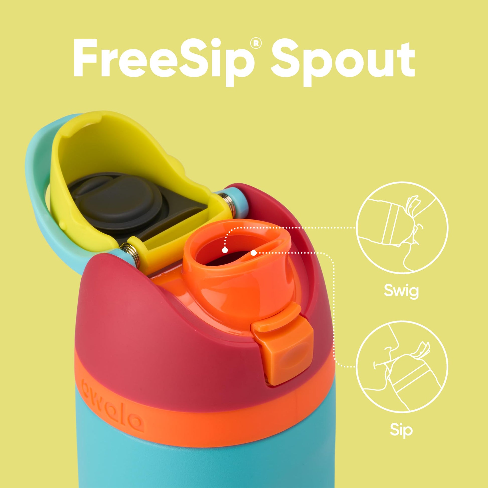 Owala FreeSip Insulated Stainless Steel Water Bottle with Straw for Sports and Travel, BPA-Free, 24-oz, Red/Aqua (Summer Sweetness)