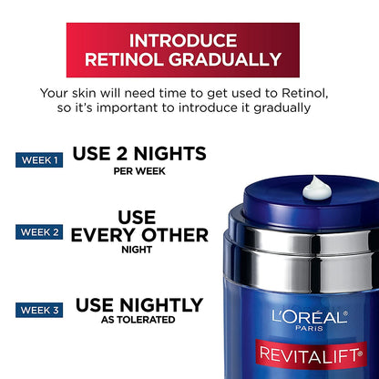 L'Oreal Paris Retinol Pressed Night Cream with Niacinamide, Reduces the Look of Wrinkles & Hydrates Skin, Revitalift Triple Power LZR, Skincare, 47 ml L'Oreal Paris