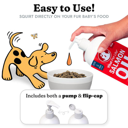 Salmon Oil for Dogs 946 mL - Healthy Skin & Coat, Fish Oil, Omega 3 EPA DHA, Liquid Food Supplement for Pets, All Natural, Supports Joint & Bone Health, Natural Allergy & Inflammation Defense