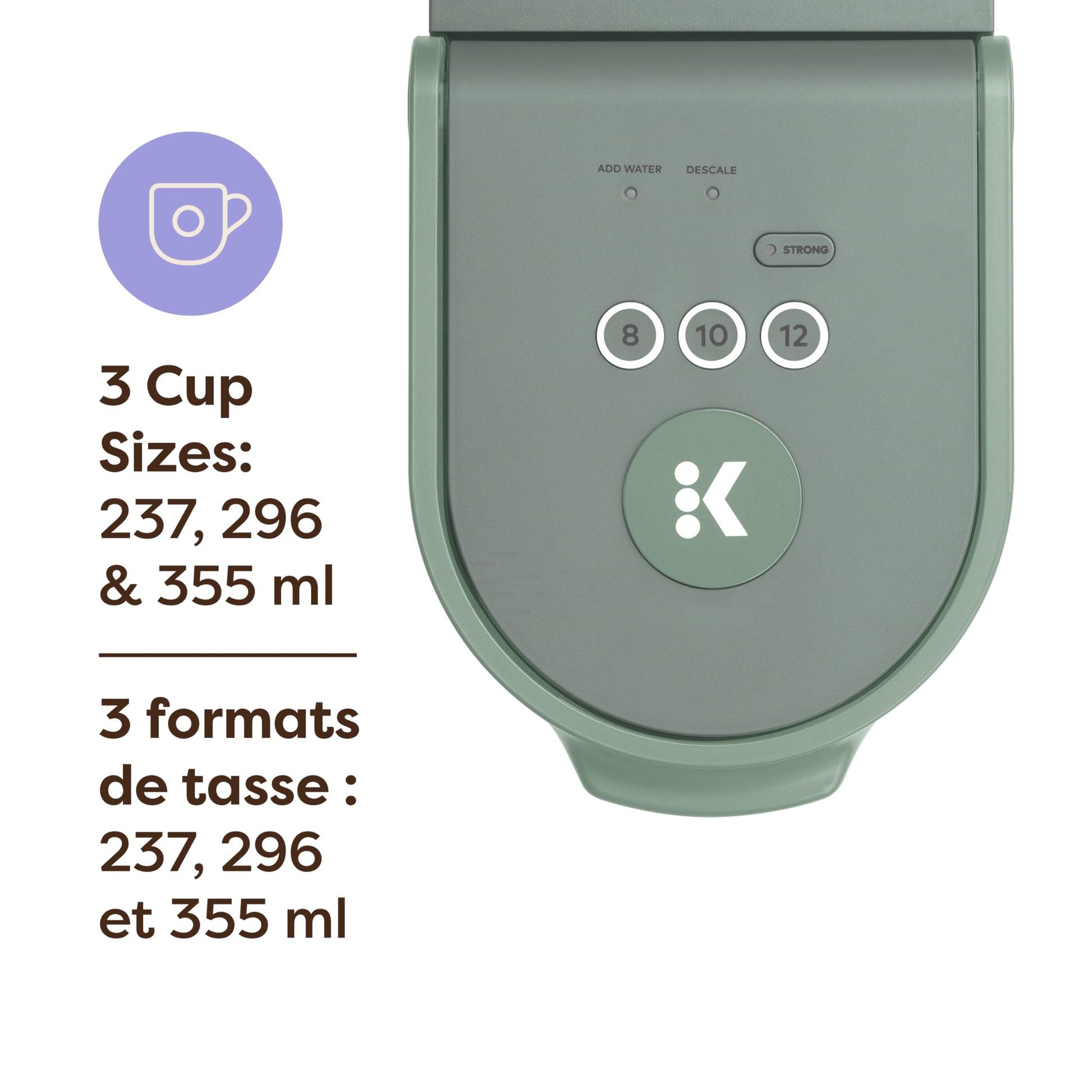 Keurig K-Mini Go Single Serve K-Cup Pod Coffee Maker, Sage - Available at All In One Marketplace Canada