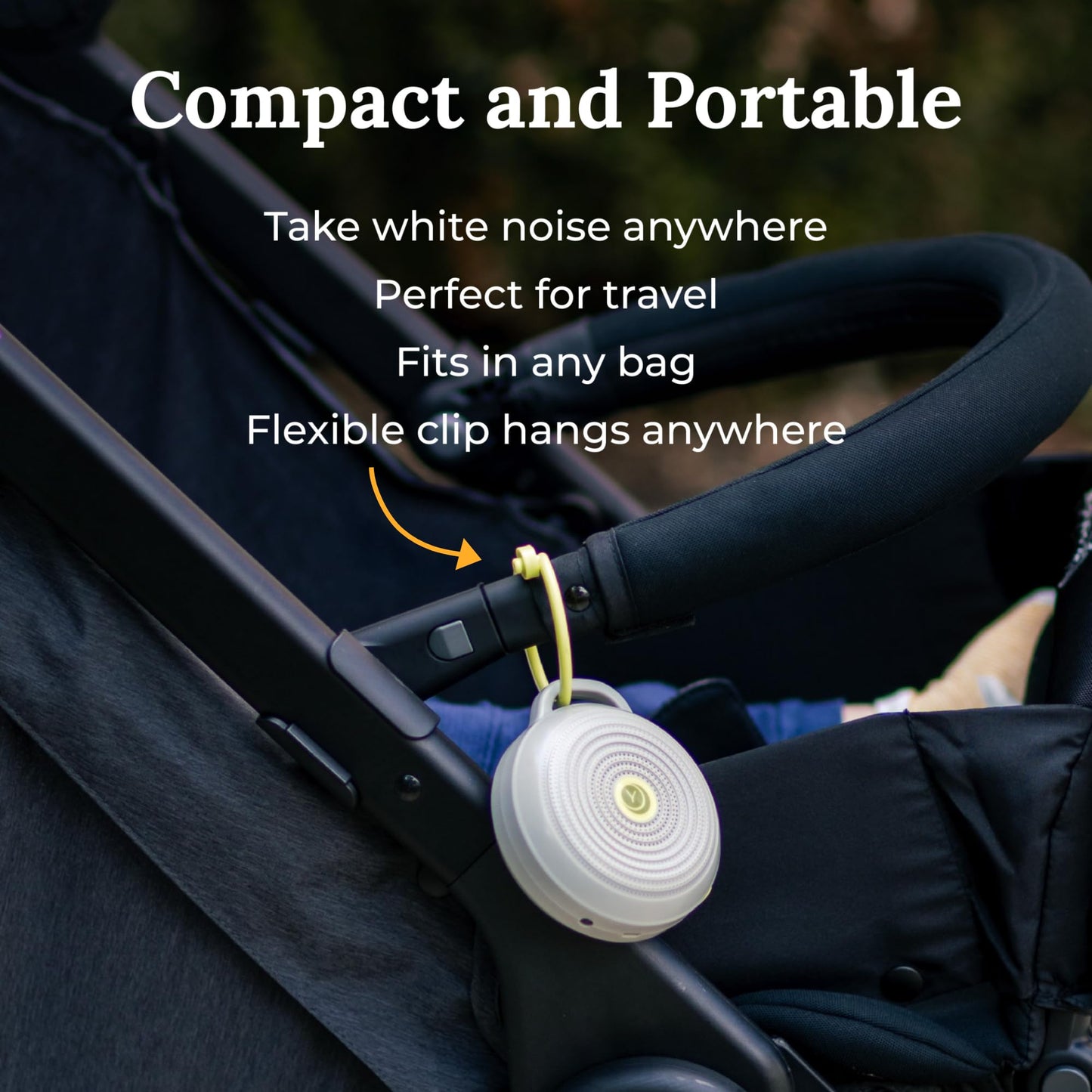 Yogasleep Hushh Portable White Noise Sound Machine For Baby, 3 Soothing Natural Sounds With Volume Control, Compact Size, Noise Canceling For Sleep Aid, Office Privacy, & Meditation, Registry Gift YOGASLEEP
