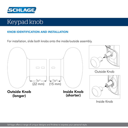 Schlage Electronic Keypad Lock, Lever Handle, Camelot Trim, Matte Black SCHLAGE