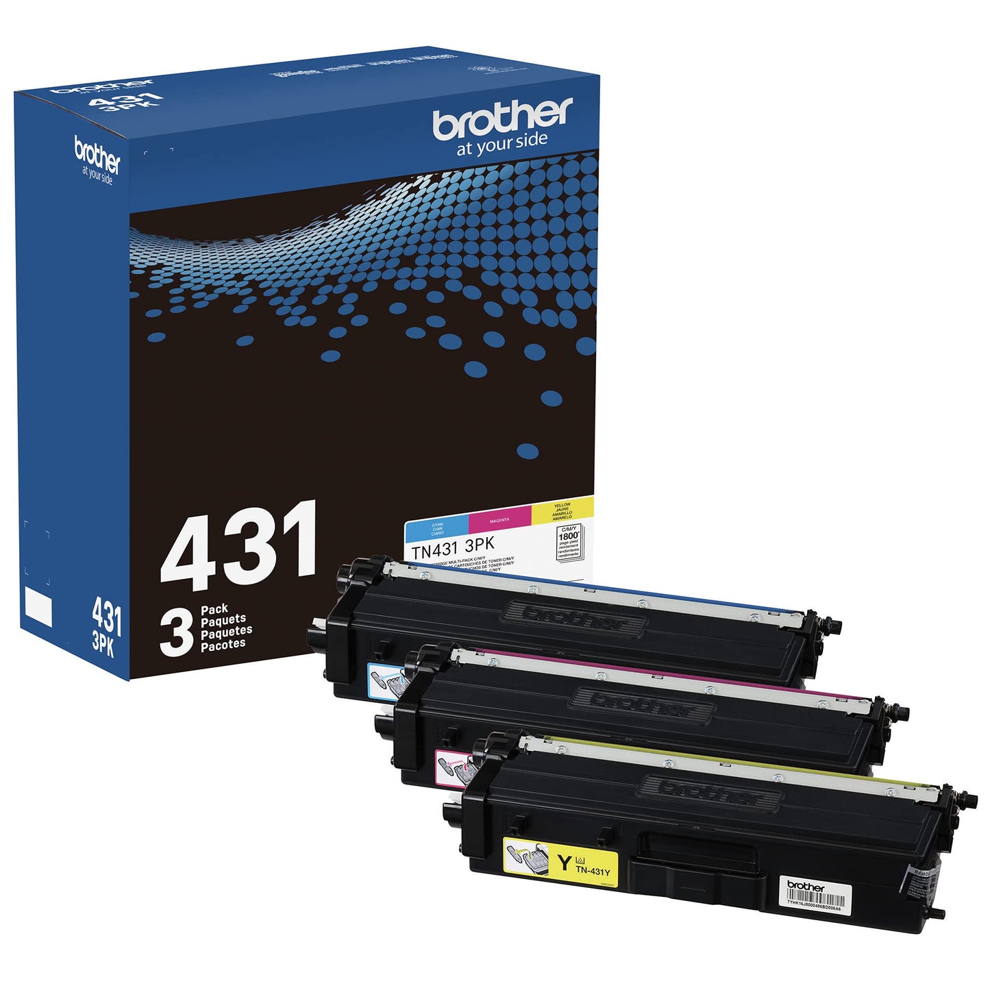 Brother Original TN431 3PK Standard Yield Colour Toner Cartridge Value Pack (3), Toner Replacement cartridges, Cyan/Magenta/Yellow, for Brother Laser Printers HL-L8360CDW, MFC-L8610CDW, and More Brother