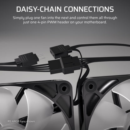 CORSAIR RS120 120mm PWM Fans – Daisy-Chain Connection – Low-Noise – Magnetic Dome Bearing – Triple Pack – Black 🍁 All In One Marketplace Canada