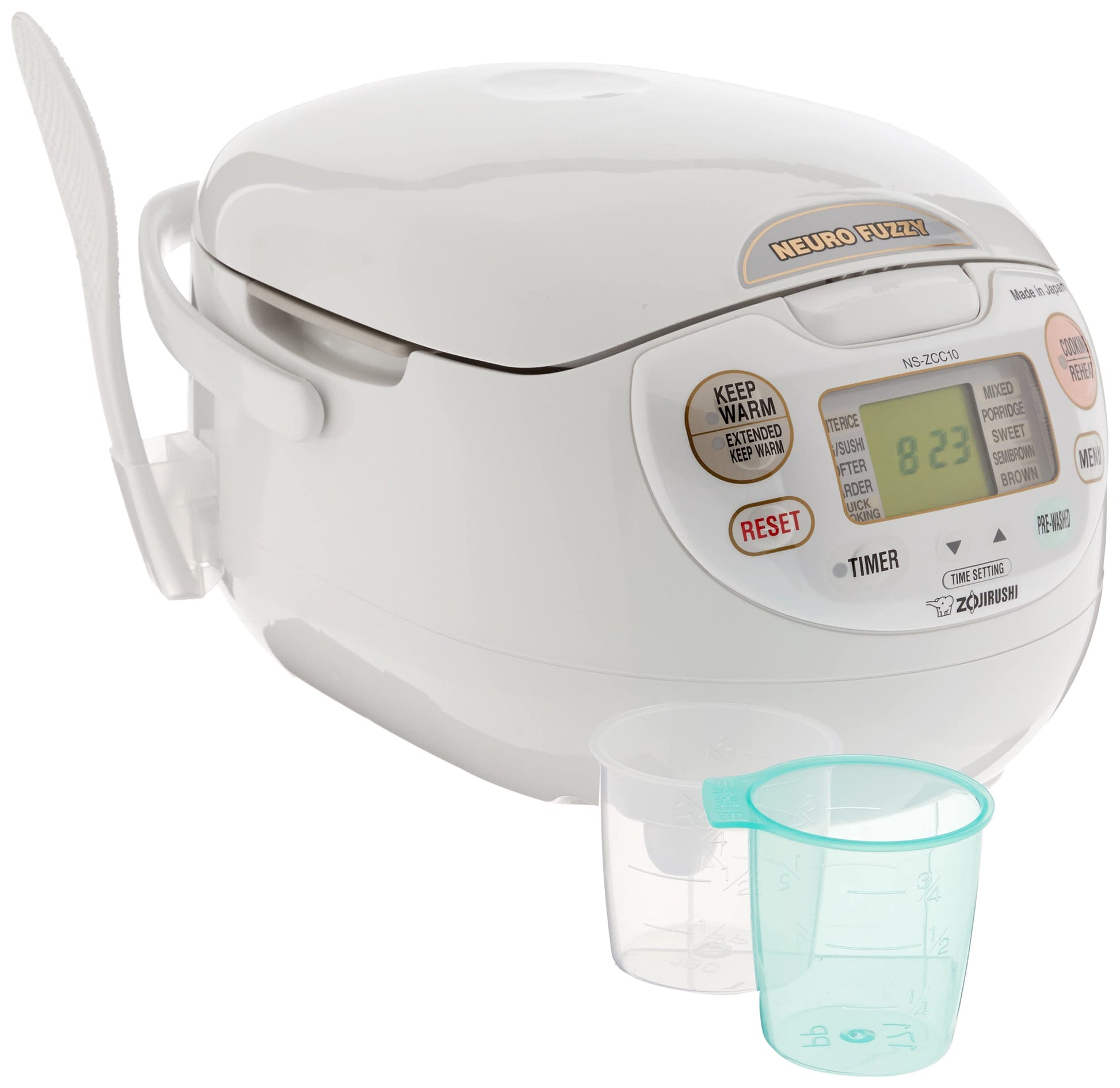 Zojirushi NS-ZCC10 5.5-Cup Neuro Fuzzy Rice Cooker And Warmer In Premium White Zojirushi