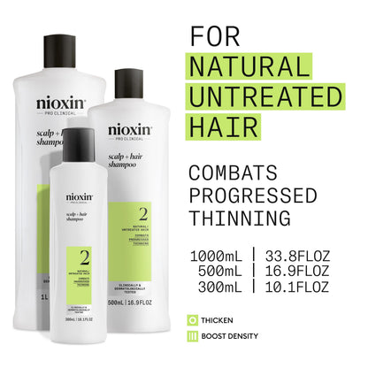 Nioxin Scalp + Hair Thickening System 2 Shampoo, For Natural Hair with Progressed Thinning, 10.1 fl oz (Packaging May Vary) 🍁 All In One Marketplace Canada