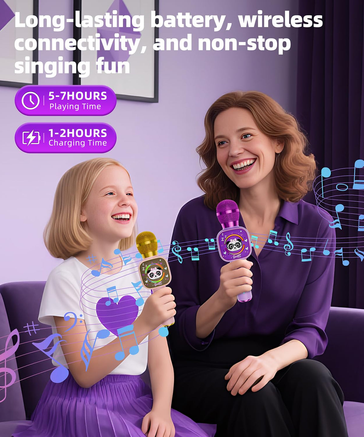 Kids Karaoke Microphone Mini, Bluetooth Voice Changer Toy Ages 3-12, Purple 🍁 All In One Marketplace Canada