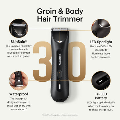 MANSCAPED® The Lawn Mower® 3.0 PLUS Groin & Body Hair Trimmer – Updated SkinSafe® Trimmer Blade, Waterproof Wet/Dry Groomer, USB-C Rechargeable, Men’s Wireless Ball Shaver - Available at All In One Marketplace Canada