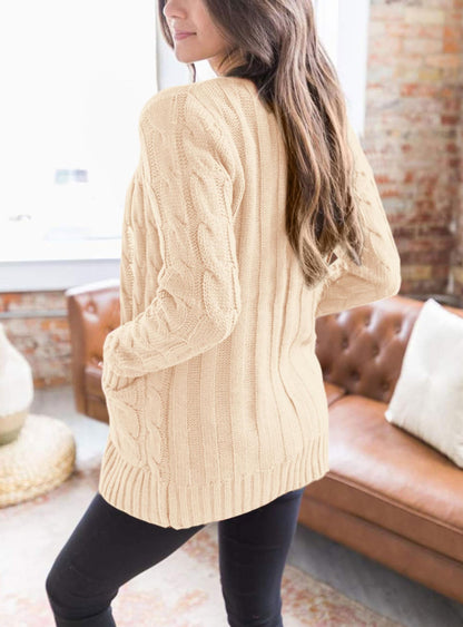 PRETTYGARDEN Women's Cable Knit Cardigan Sweaters Fall(Beige,M) 🍁 All In One Marketplace Canada