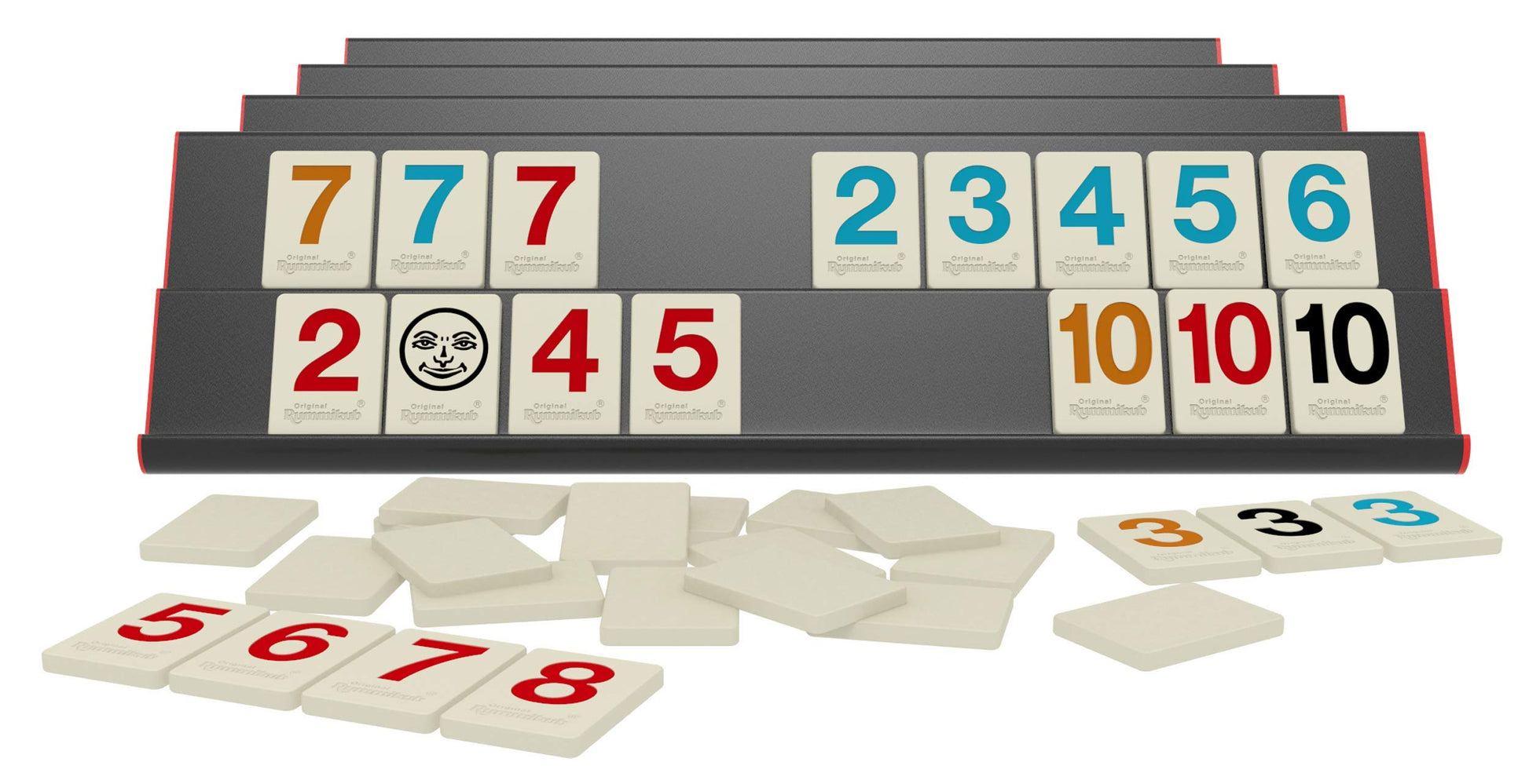 Rummikub Premium Edition - Features Racks - Large Number Engraved Tiles and a Storage Bag for the Ultimate Rummikub Experience Pressman