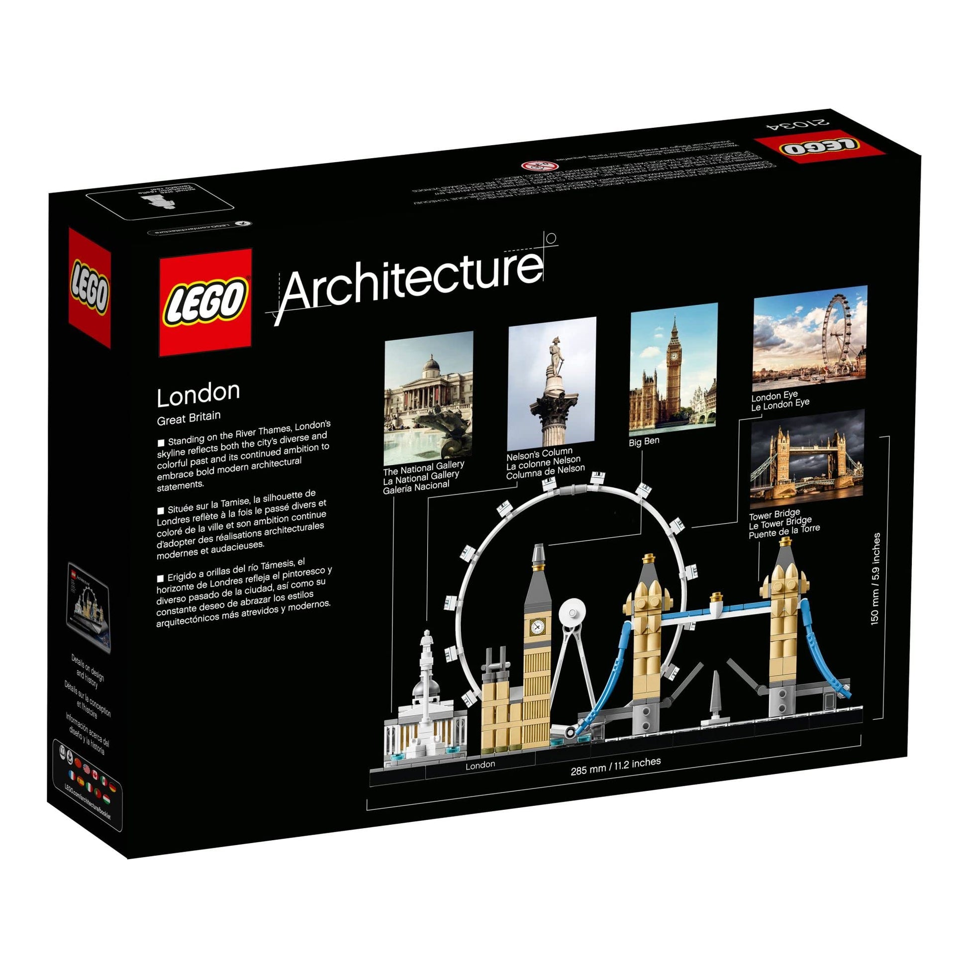 LEGO Architecture London Skyline 21034 Collectible Model Building Kit with London Eye, Big Ben, and Tower Bridge, Office Home Décor, Skyline Collection LEGO