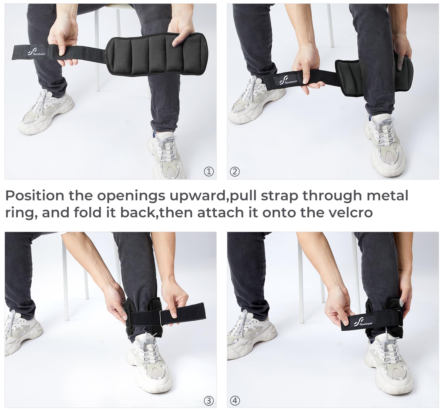 Sportneer Adjustable Ankle Weights 1 Pair 2 4 6 8 10 Lbs Leg Weight Straps for Women Men, Weighted Ankle Weights Set for Gym, Fitness, Workout, Walking, Jogging,1-5 lbs Each Ankle Weight, 1 Pair 2-10 lbs
