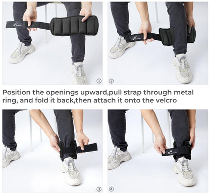 Sportneer Adjustable Ankle Weights 1 Pair 2 4 6 8 10 Lbs Leg Weight Straps for Women Men, Weighted Ankle Weights Set for Gym, Fitness, Workout, Walking, Jogging,1-5 lbs Each Ankle Weight, 1 Pair 2-10 lbs