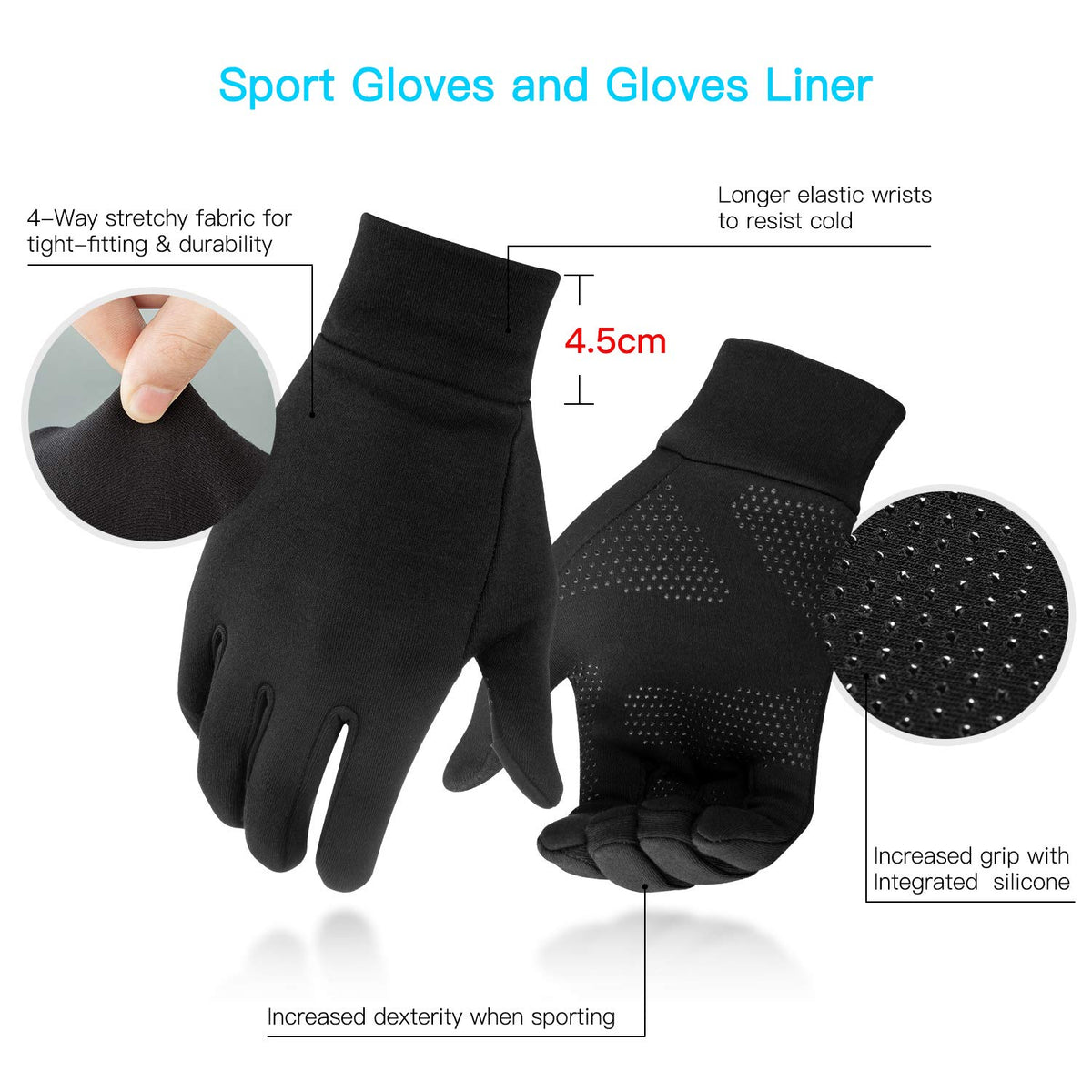 Unigear Lightweight Running Gloves Touchscreen Glove Liners for Men Women 🍁 All In One Marketplace Canada