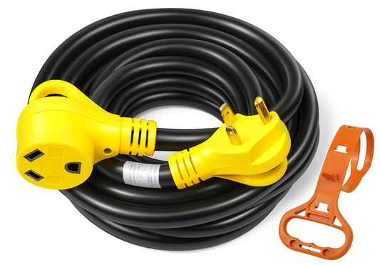 PEAKTOW PTR0111 RV Extension Cord 30Amp 25ft Power Supply Cable with LED Indicator, Grip Handle, and Cord Organizer ETL/cETL Listed