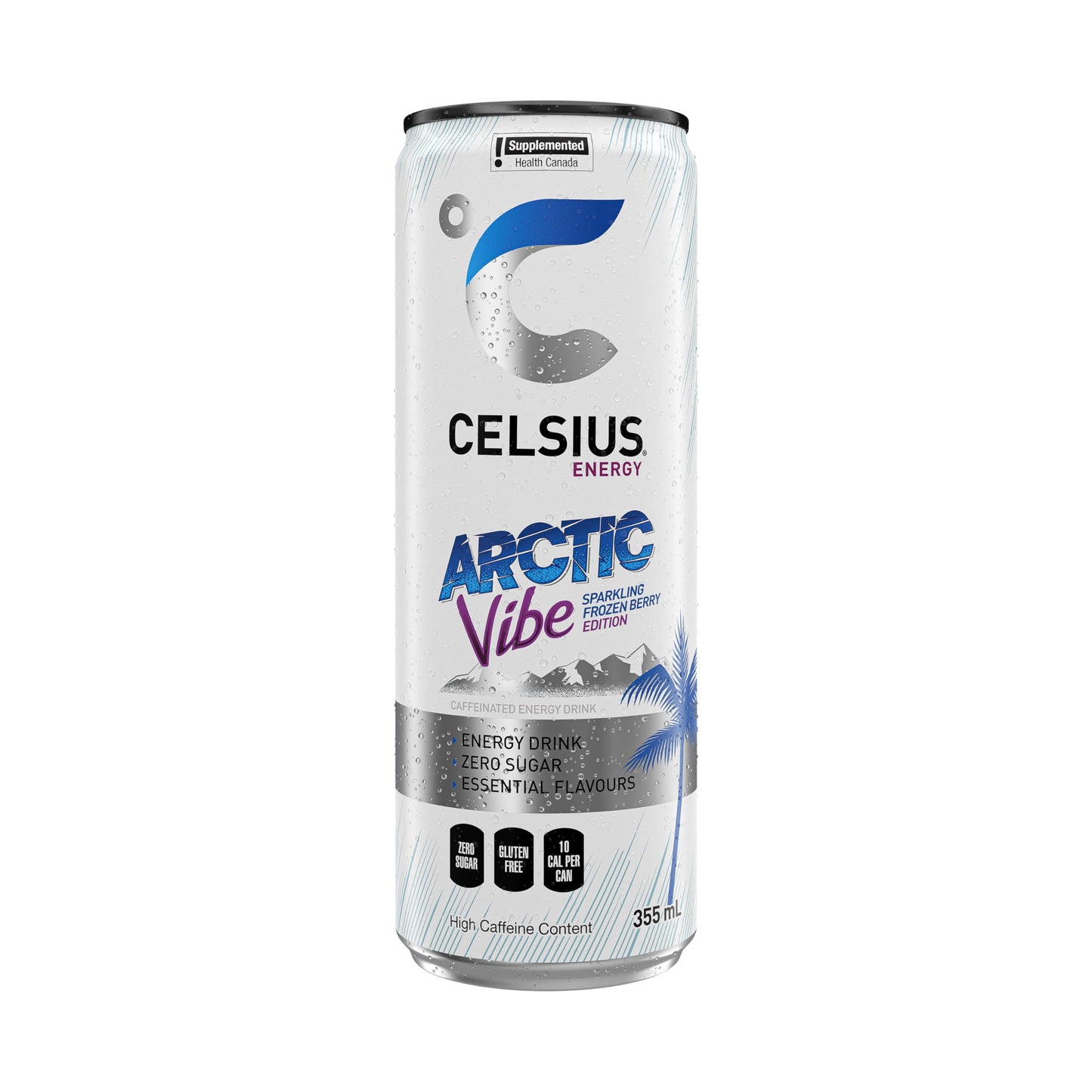 CELSIUS Sparkling Arctic Vibe, Zero Sugar Energy Drink, 355ml (Pack of 12)