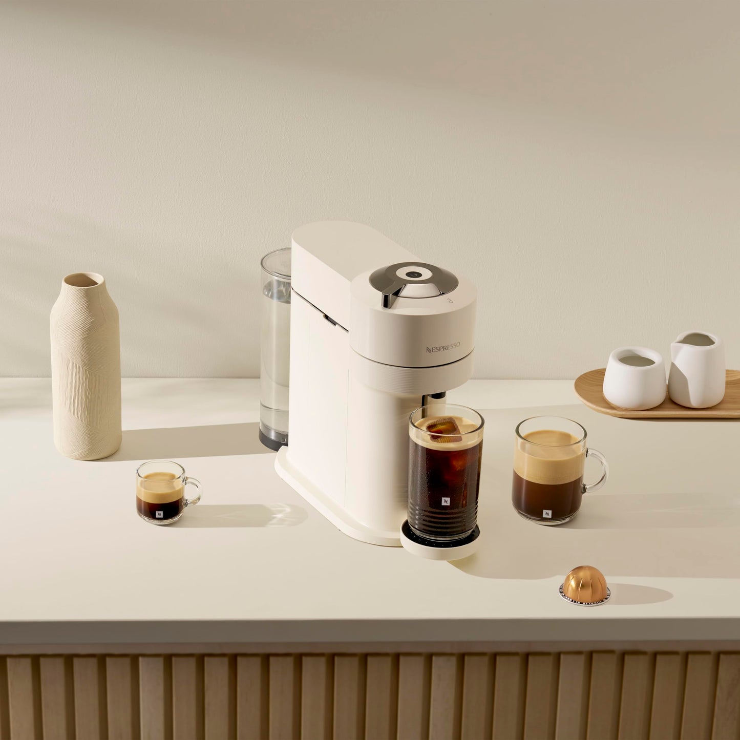 Nespresso Vertuo Next Single Serve Coffee and Espresso Machine by Breville, White and Chrome Nespresso
