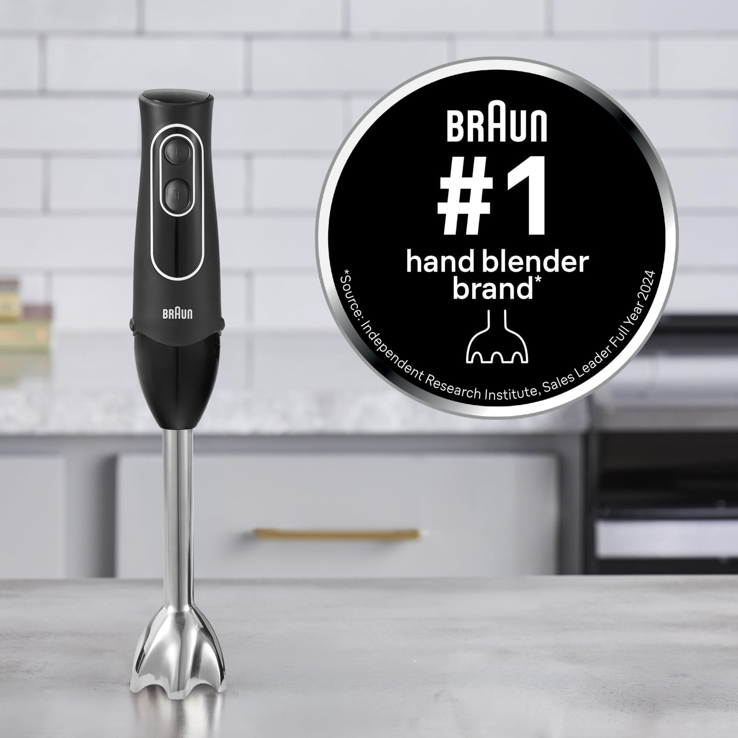 Braun MQ505 Immersion Hand Blender w/Whisk & Beaker, Dual Speed, 350W Braun