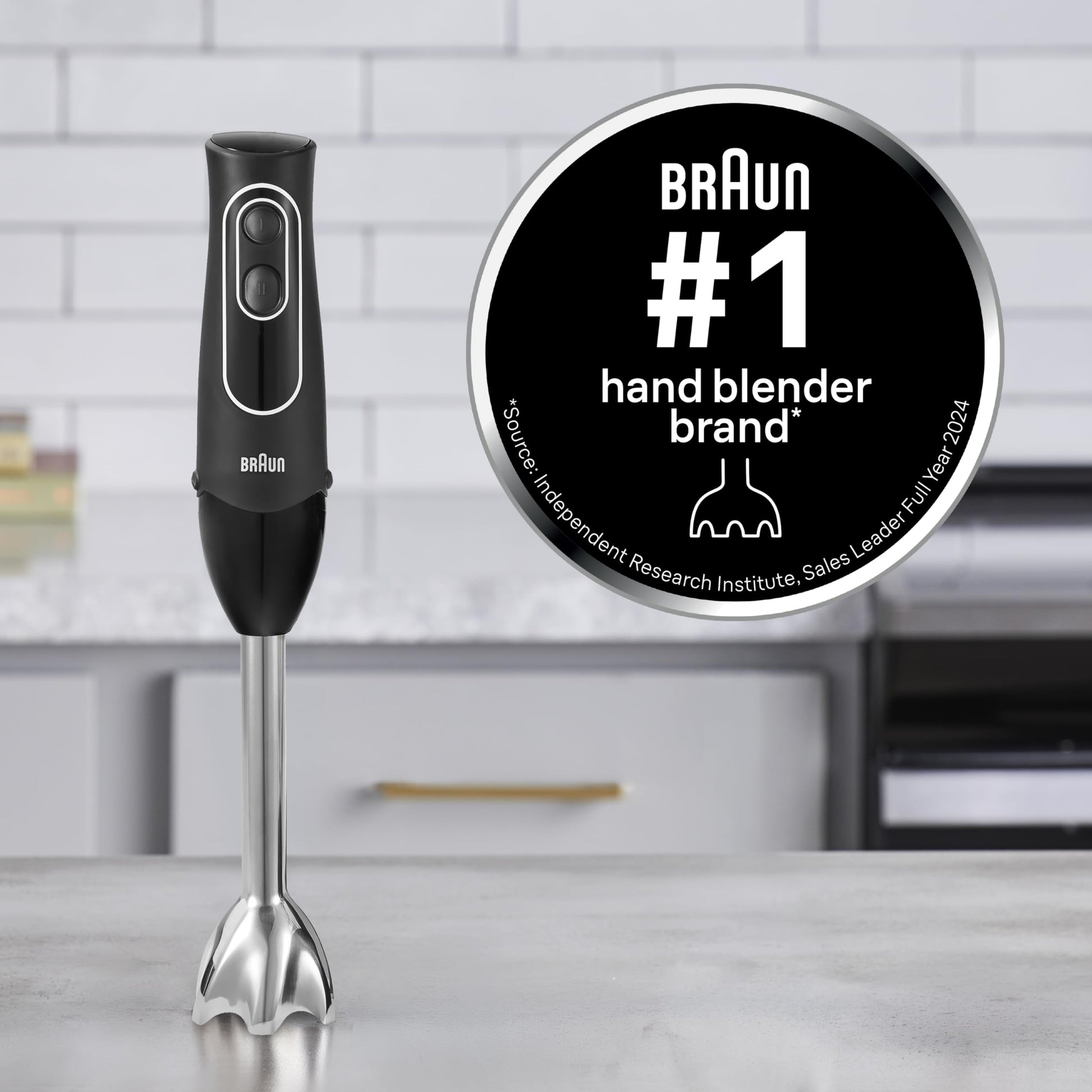 Braun MQ505 Immersion Hand Blender w/Whisk & Beaker, Dual Speed, 350W Braun