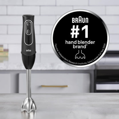 Braun MQ505 Immersion Hand Blender w/Whisk & Beaker, Dual Speed, 350W Braun