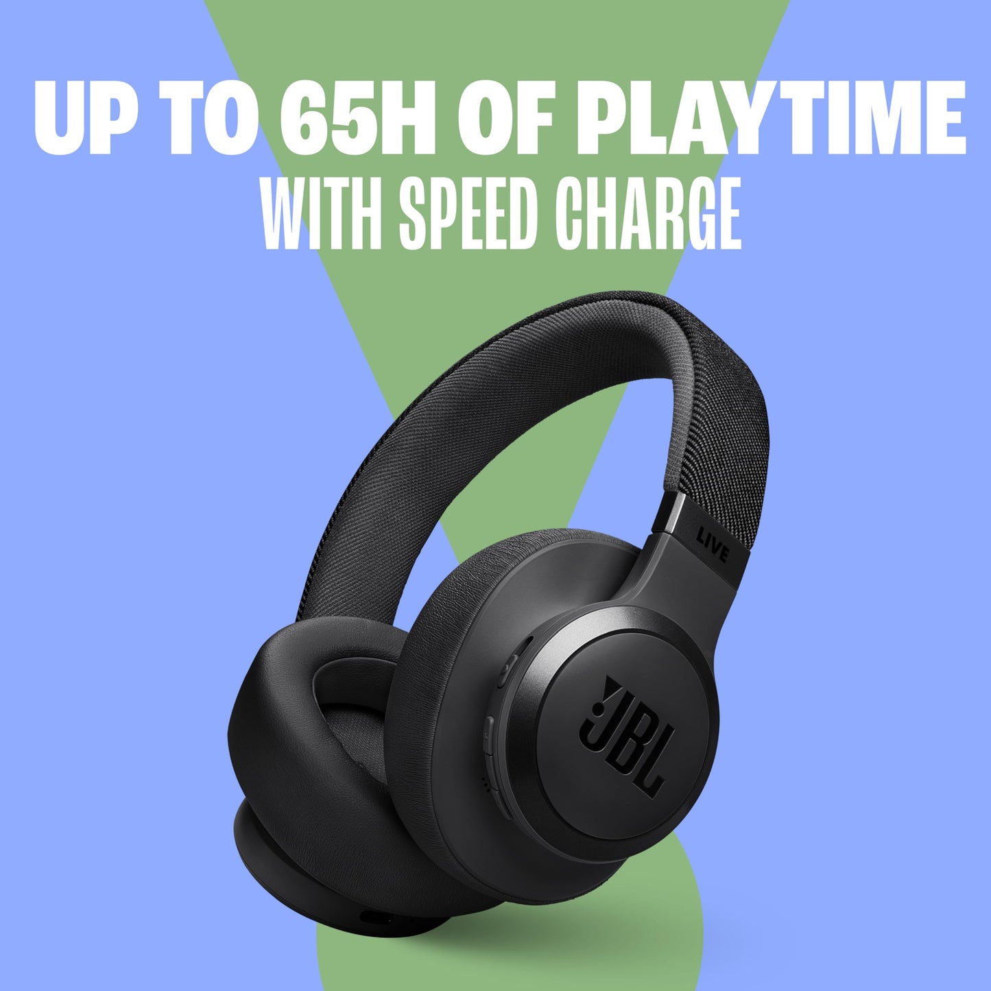 JBL Live 770NC - Wireless Over-Ear Headphones with True Adaptive Noise Cancelling with Smart Ambient, Up to 65 Hours of Battery Life, Comfort-fit Fabric Headband & Carrying Pouch (Black) - Available at All In One Marketplace Canada