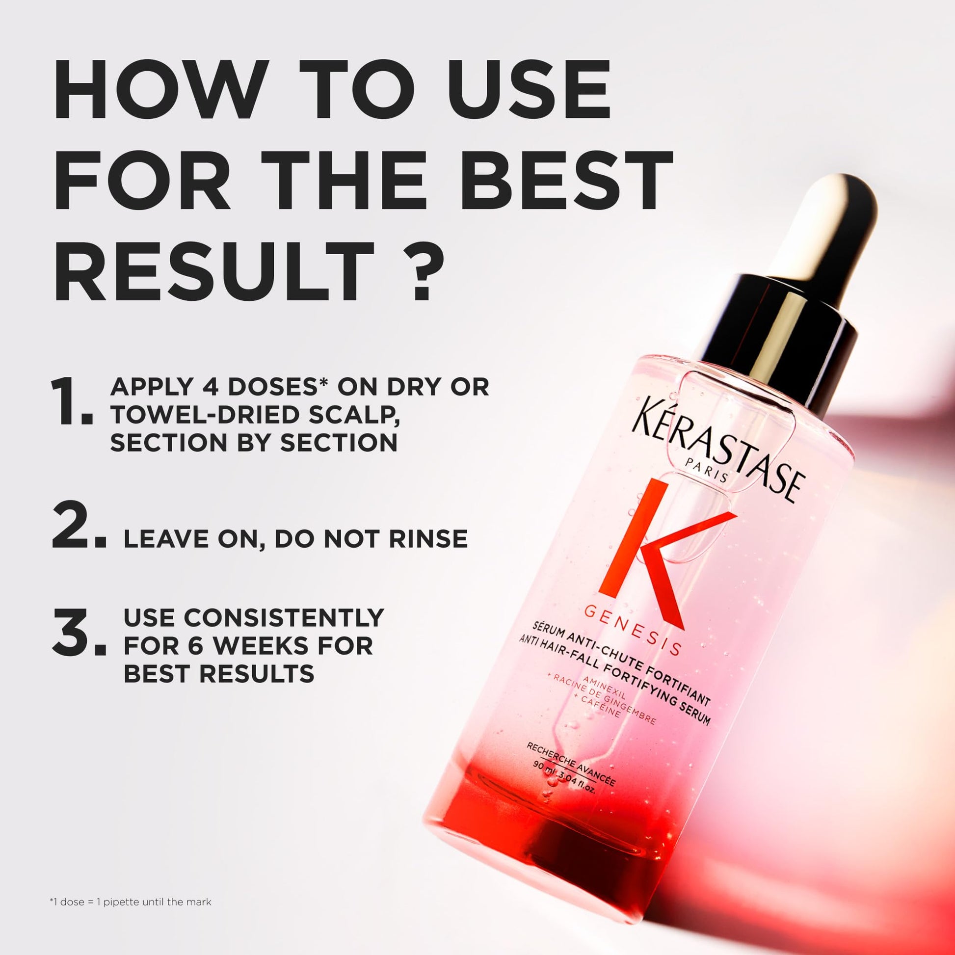 Kérastase Genesis Hair Serum, Nourishing Fortifying Leave-In, For Weakened Hair, With Ginger Root Edelweiss Flower, 90 ml - Available at All In One Marketplace Canada