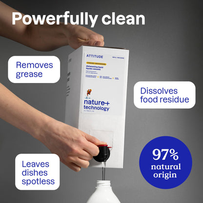 ATTITUDE Dish Soap Refill, EWG Verified, Plant-Based & Vegan Dishwashing Liquid, Naturally Derived, Made in Canada, Pink Grapefruit Scent, 4 Liters 🍁 All In One Marketplace Canada