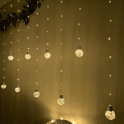YOLIGHT Wish Ball Curtain Lights 200 LED Window Curtain String Lights with Remote, USB Battery Operated Twinkle Globe Fairy Lights for Bedroom Wedding Party Christmas Decoration (Warm White) 🍁 All In One Marketplace Canada
