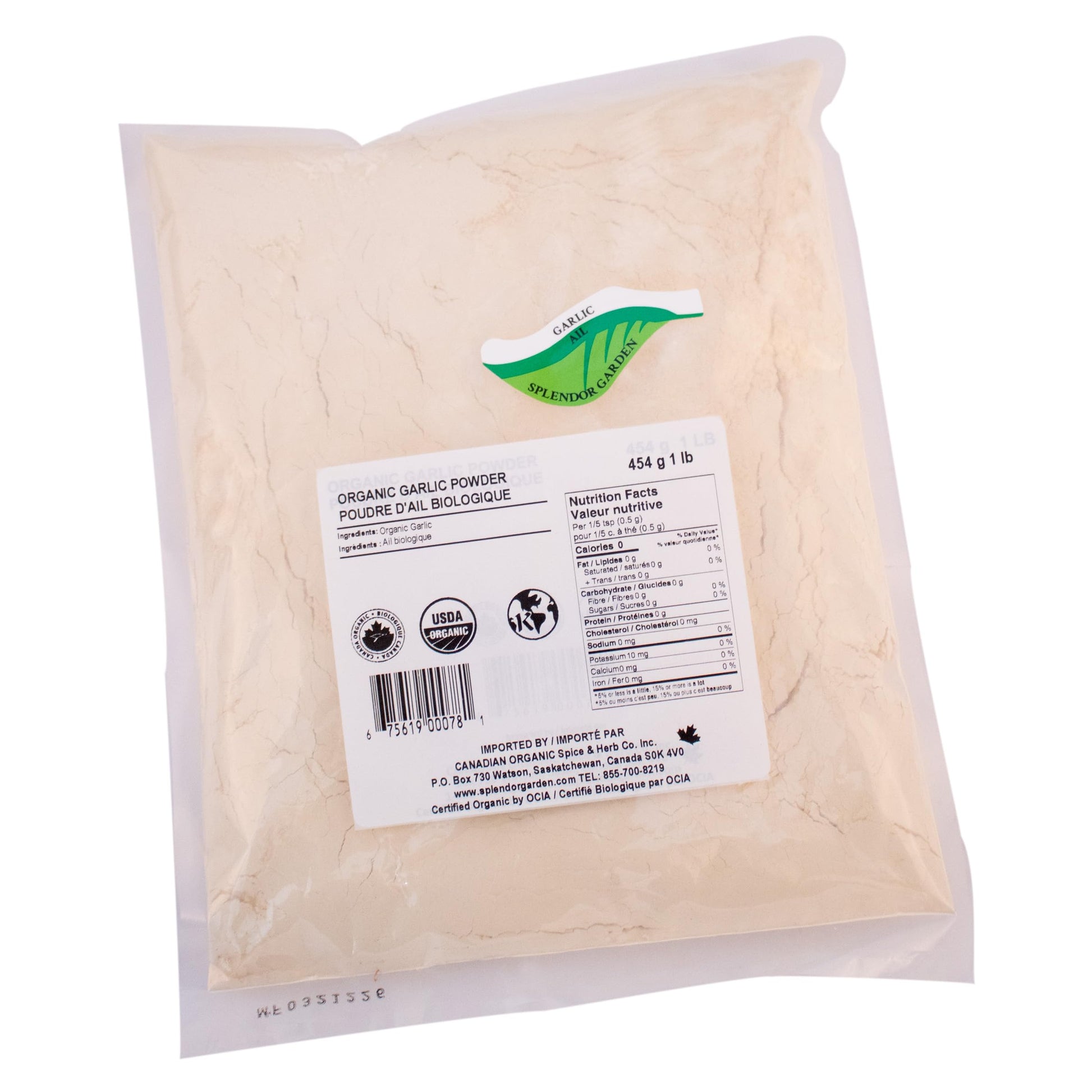 Splendor Garden Organic Garlic Powder - 454 g Splendor Garden