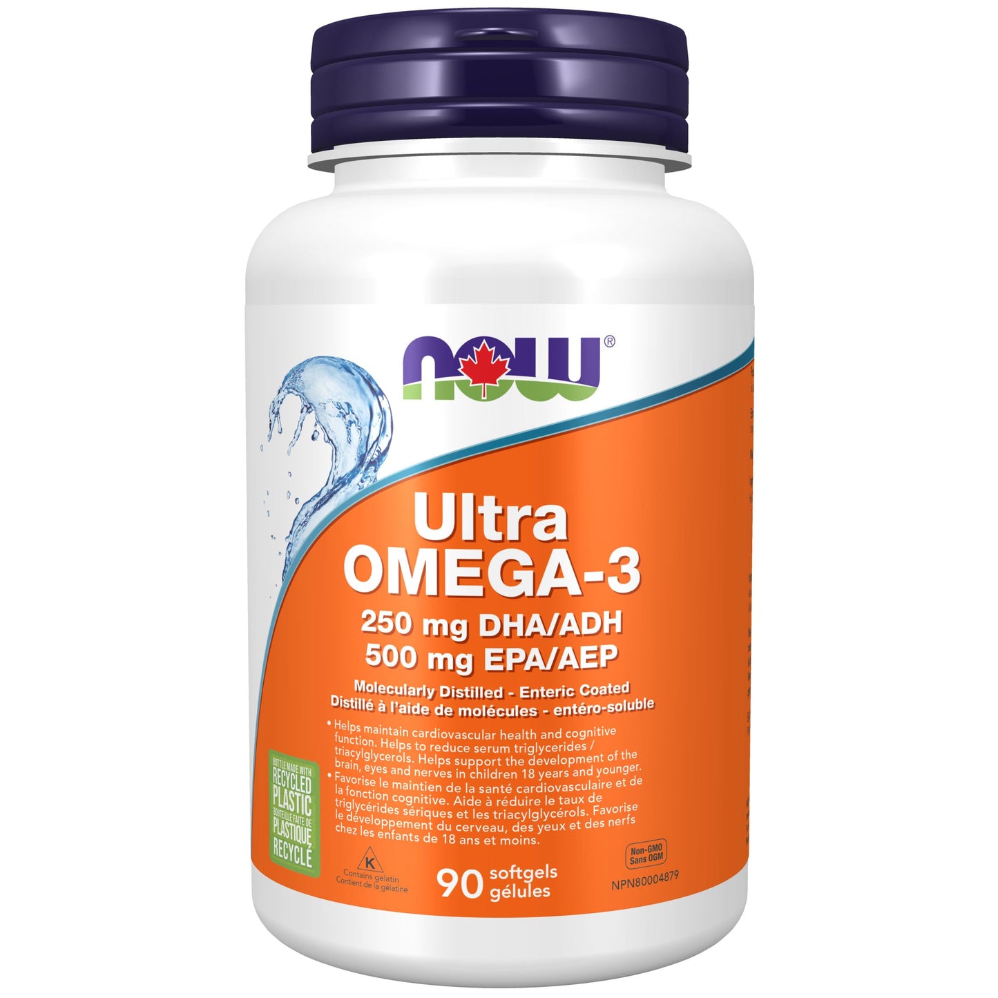 NOW Supplements, Ultra Omega-3 Molecularly Distilled and Enteric Coated, 90 Softgels NOW