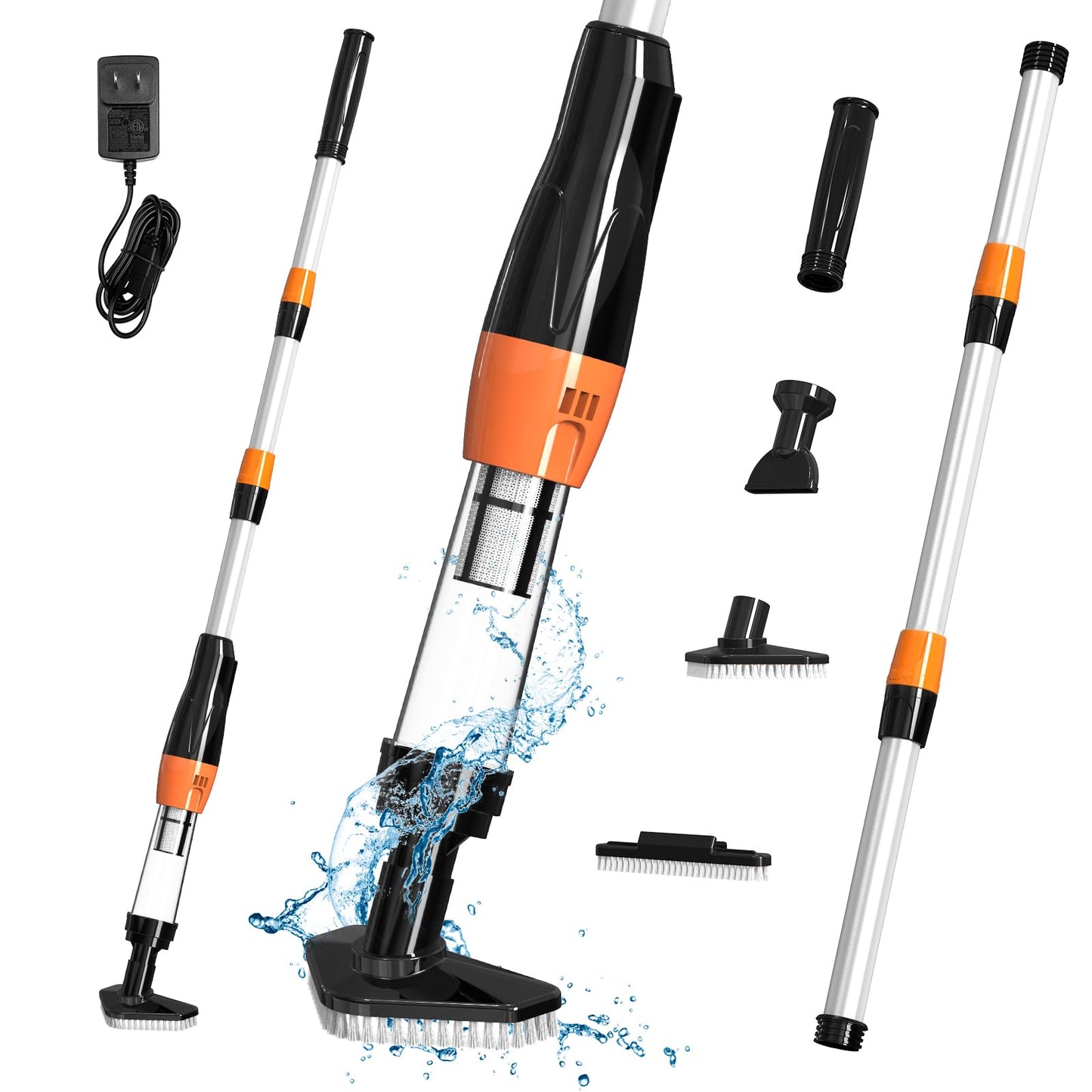 3 in 1 Cordless Rechargeable Pool Vacuum, Handheld Pool Cleaner Ideal for Spas, Hot Tubs and Small Pools for Sand and Debris