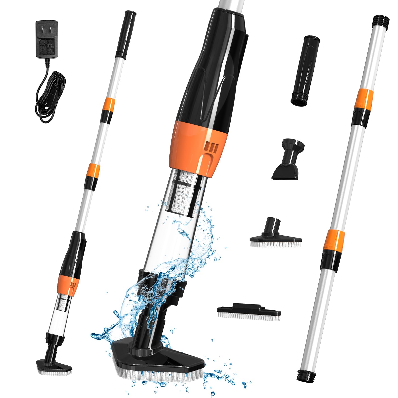 3 in 1 Cordless Rechargeable Pool Vacuum, Handheld Pool Cleaner Ideal for Spas, Hot Tubs and Small Pools for Sand and Debris