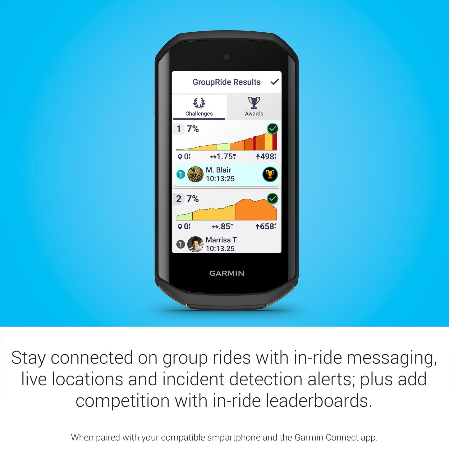 Garmin Edge 1050®, Premium Cycling Computer, Vivid Color Touchscreen Display, Built-in Speaker, Advanced Training and Group Ride Features, Road Hazard Alerts Garmin