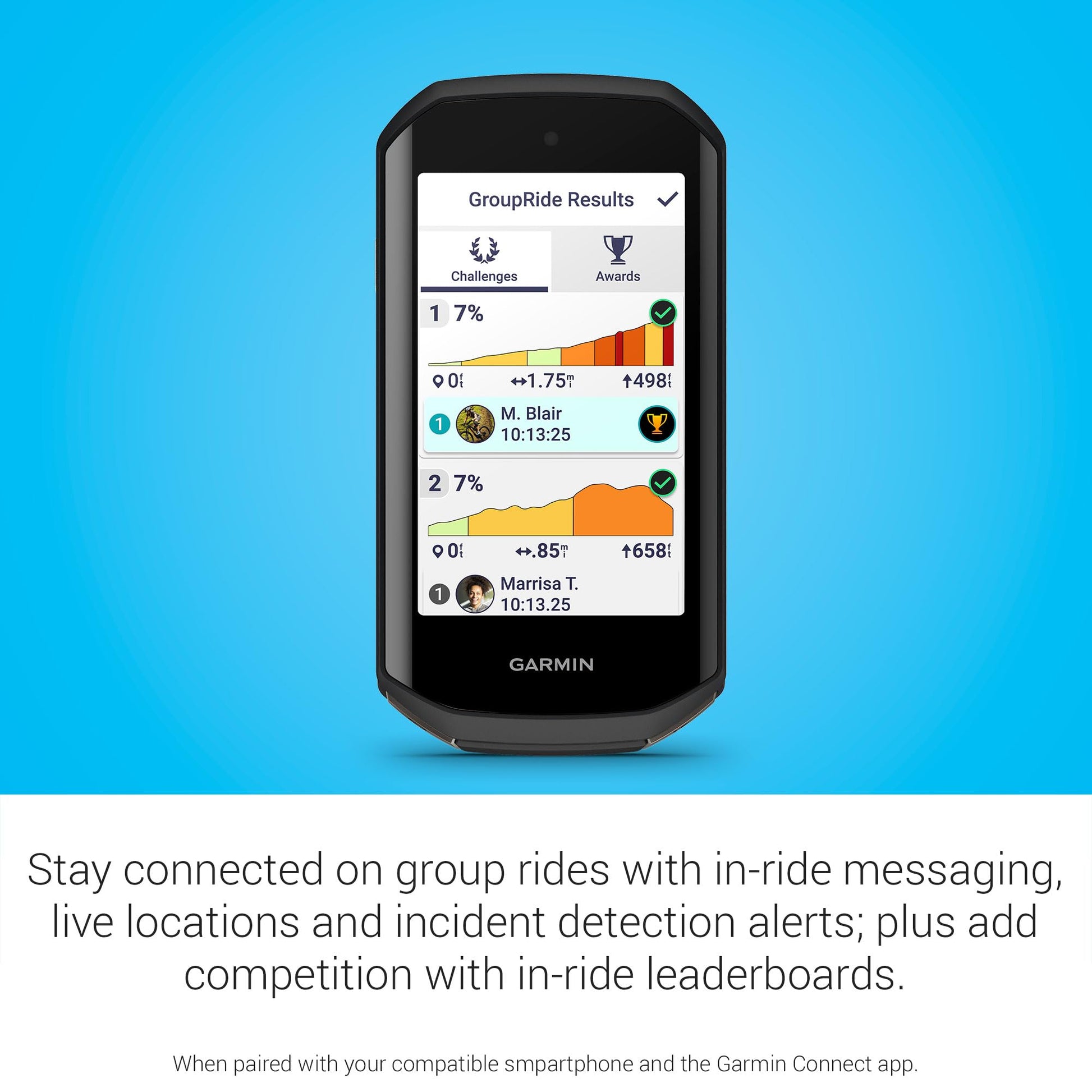 Garmin Edge 1050®, Premium Cycling Computer, Vivid Color Touchscreen Display, Built-in Speaker, Advanced Training and Group Ride Features, Road Hazard Alerts Garmin