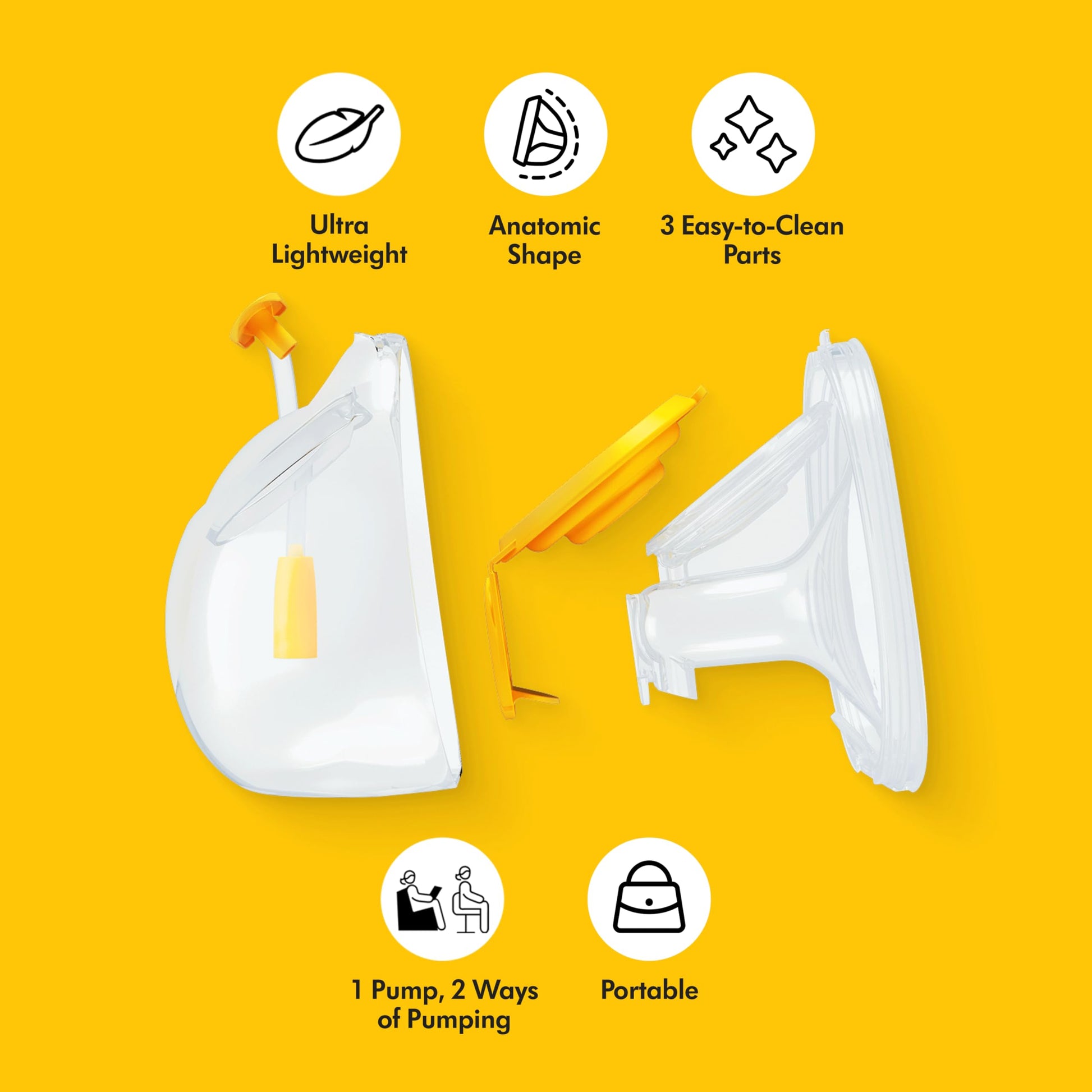 Medela Hands-free Collection Cups, Compatible with Freestyle Flex, Pump in Style with MaxFlow, and Swing Maxi Electric Breast Pumps, 1 set of 2 cups Medela