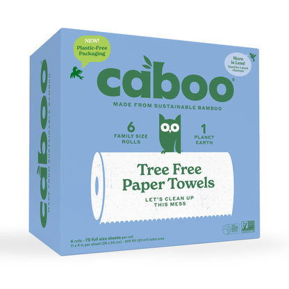Caboo Tree Free Paper Towels, Sustainable, Toxin Free, 6 Family Size Rolls