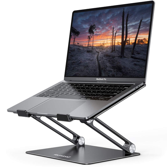 Lamicall Adjustable Laptop Stand, Portable Laptop Riser, Aluminum Laptop Stand for Desk Foldable, Ergonomic Computer Notebook Stand Holder Gift for MacBook Air Pro, More 10-17.3" Laptops, Black
