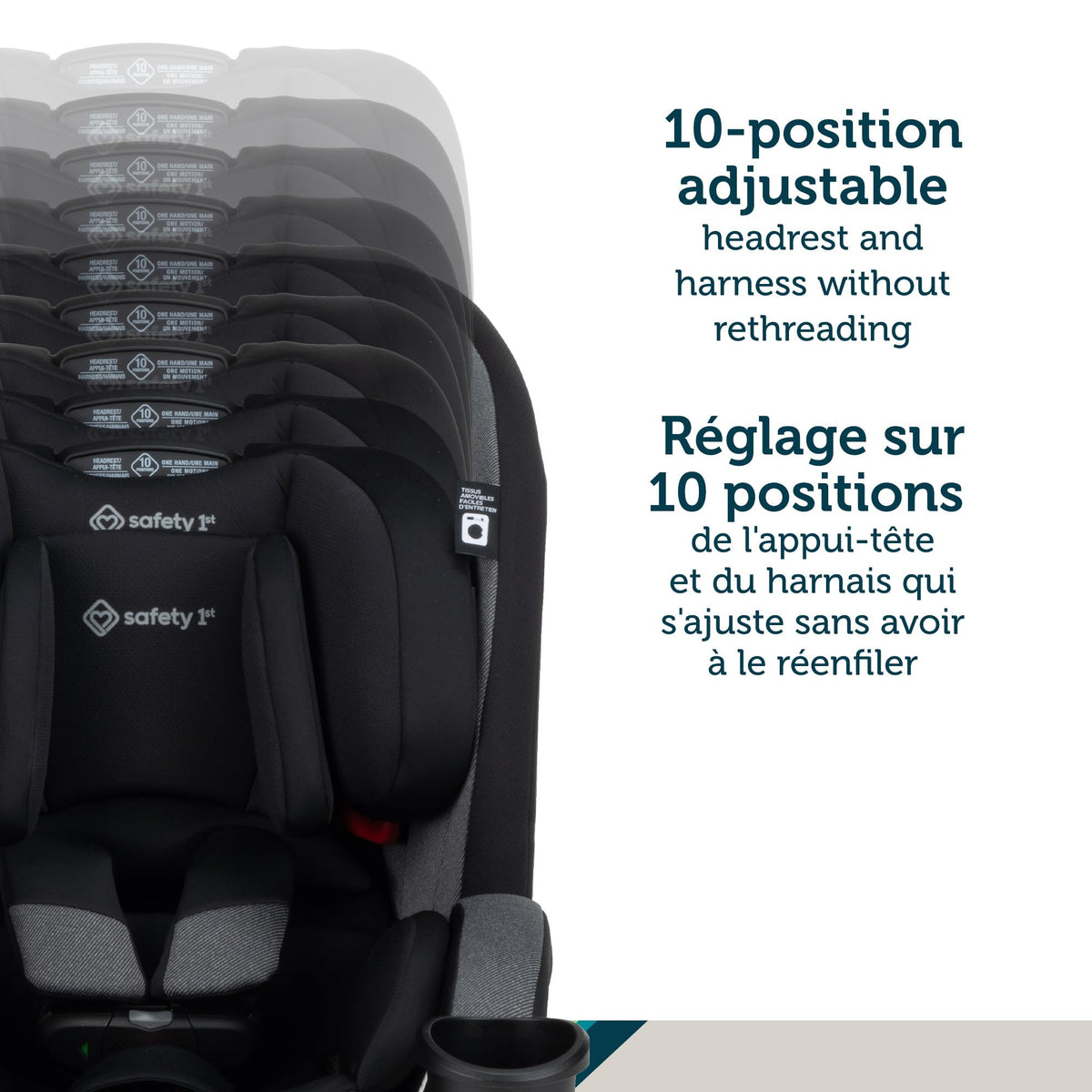 Siège d'auto tout-en-un convertible 4-en-1 EverSlim de Safety 1st - Black Beauty
