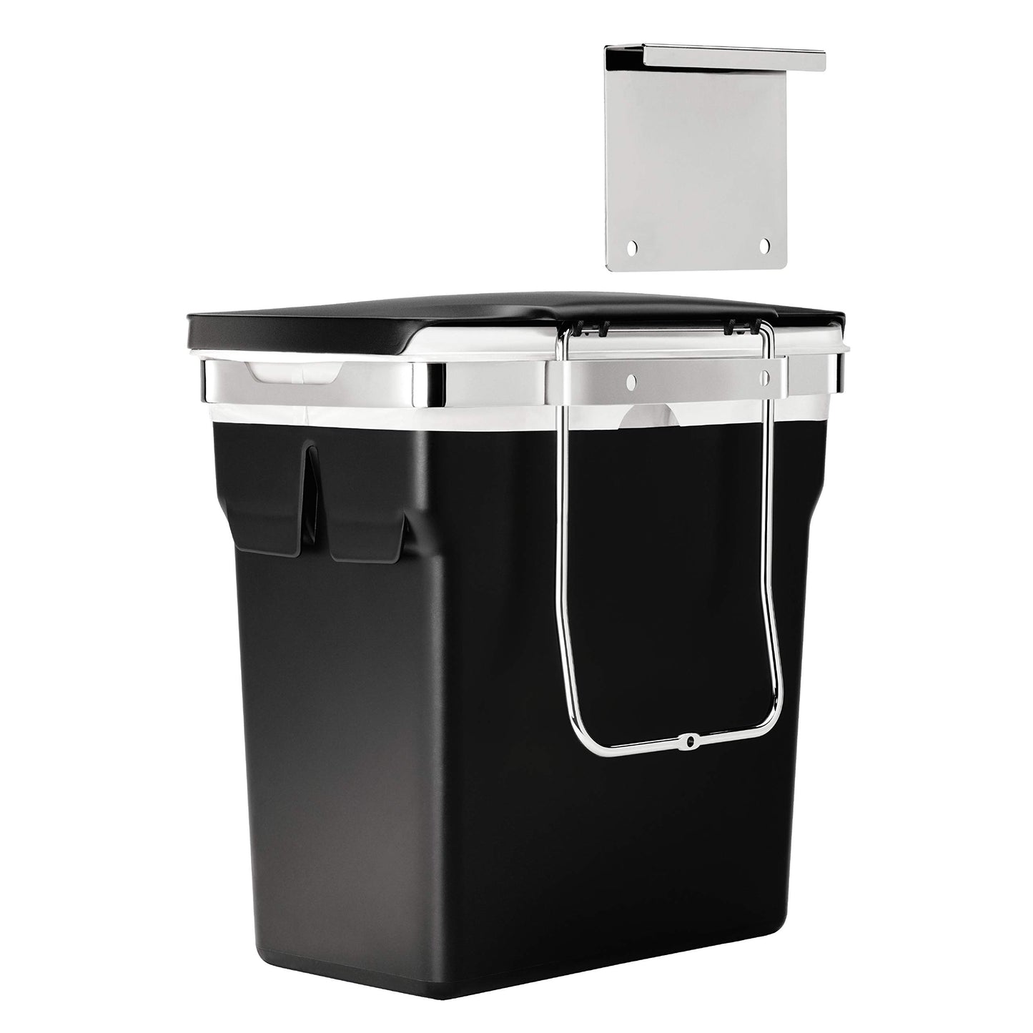 simplehuman 10 Liter / 2.6 Gallon In-Cabinet Trash Can, Heavy-Duty Steel Frame, Black simplehuman
