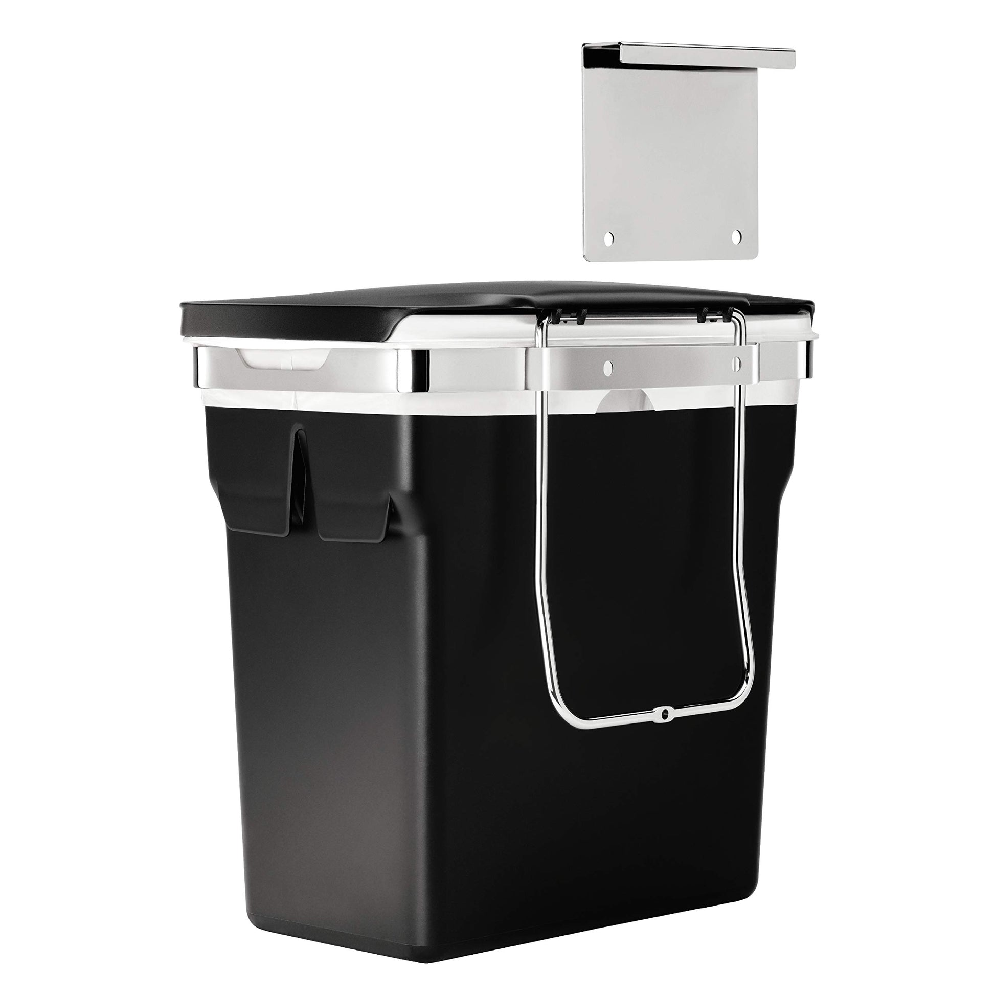 simplehuman 10 Liter / 2.6 Gallon In-Cabinet Trash Can, Heavy-Duty Steel Frame, Black simplehuman
