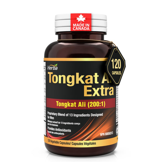 Herba Tongkat Ali Extract for Men - 200:1 Concentrate – 10,000mg Equivalent | 120 Vegetable Capsules | Enhanced Formula Made in Canada
