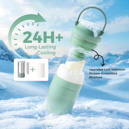 Momcozy Portable Breast Milk Cooler for Travel, 24H Ice-Free Cooling Breastmilk Storage Bottles 12oz Container, Leak Proof Outdoor Small Freezer, Baby Breastfeeding Essential Gift for New Moms