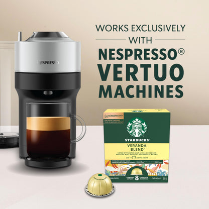 Starbucks Veranda Blend for Nespresso Vertuo – Blonde Roast Coffee Capsules, 4 Boxes (400g)