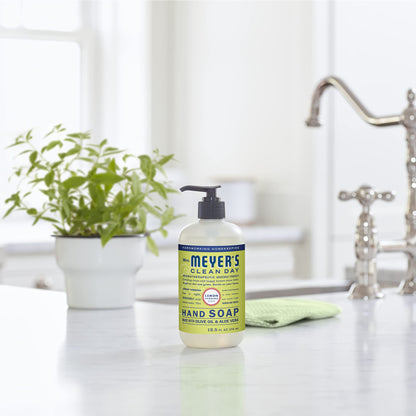Mrs. Meyer's Clean Day Liquid Hand Soap, Cruelty Free & Biodegradable Hand Wash Formula Made with Essential Oils, Lemon Verbena Scent, 370 ml Bottles, 4 Pack MRS. MEYER'S