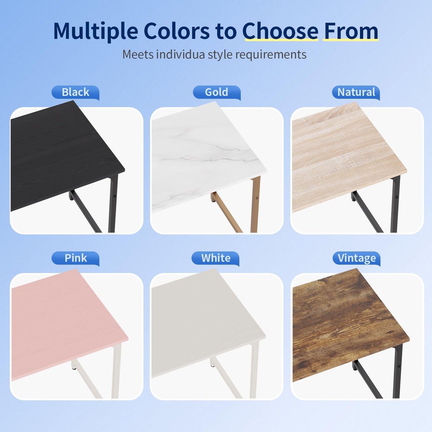 BestOffice Computer Desk,Home Office Desk Writing Study Table Modern Simple Style PC Desk with Metal Frame for Home Office BestOffice