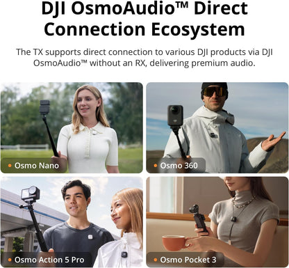 DJI Mic Mini (2 TX + 1 Mobile RX), Wireless Microphone for iPhone/Android, Plug and Play, Compact & Lightweight, Cross-Model Pairing, Premium Audio, Stable Transmission, Noise Cancelling