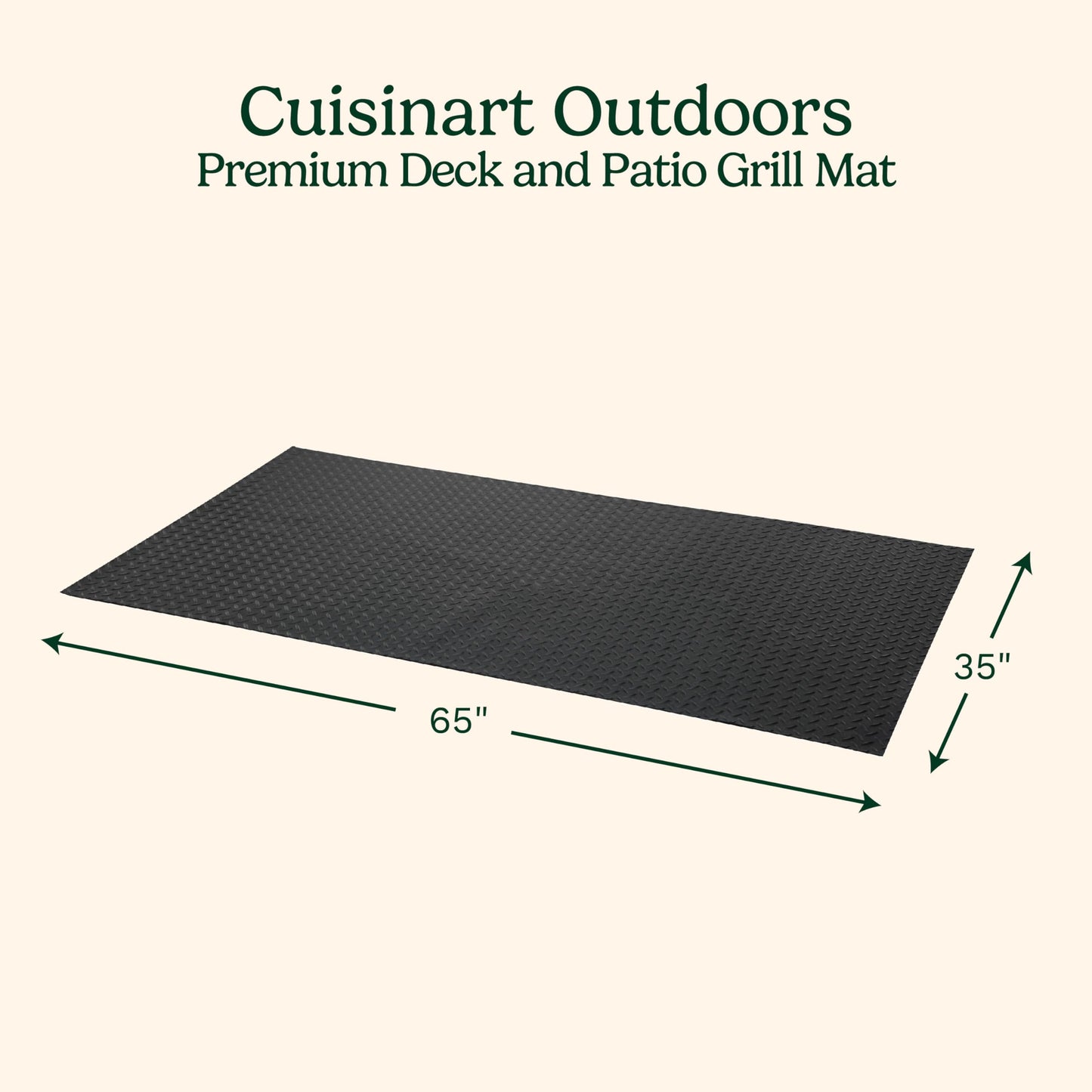 Cuisinart Premium Deck and Grill Mat, 65" x 36", Non-Slip Rubber Mat for BBQ, All Season Protection for Patio, Deck and Porch (CGMT-300C) 🍁 All In One Marketplace Canada