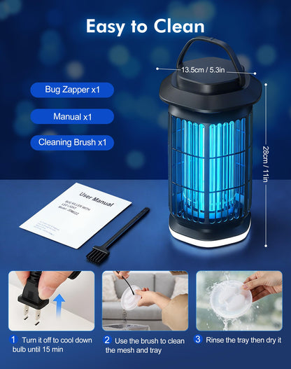 REOGLE 2-in-1 Bug Zapper Indoor Outdoor, 4000V Electric Mosquito Zapper with 365nm UV Light Trap & LED Night Light, Covers 2100 sq ft, Insect Fly Trapper Bug Light for Patio, Garage, Backyard, Porch - Available at All In One Marketplace Canada